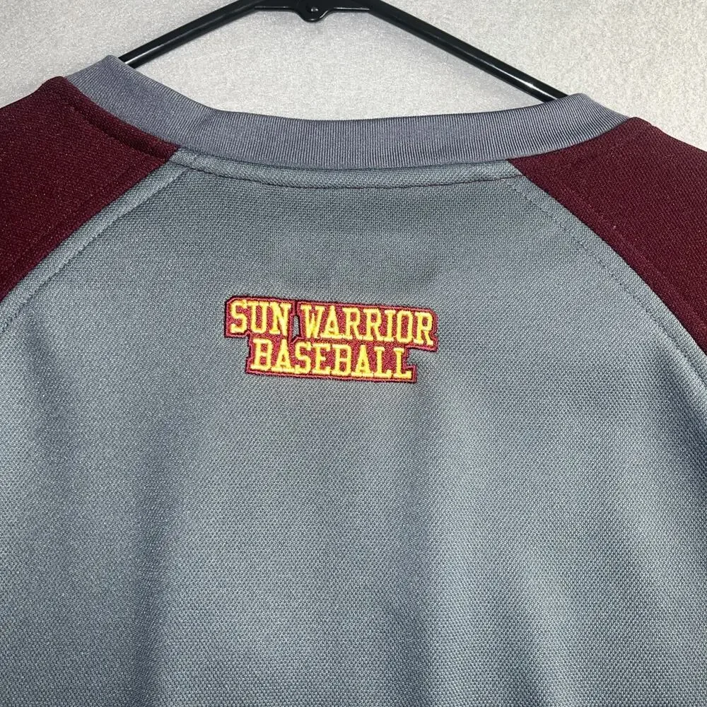 Adidas‎ Men's Long Sleeve Sun Warriors Baseball Jersey Burgundy XL